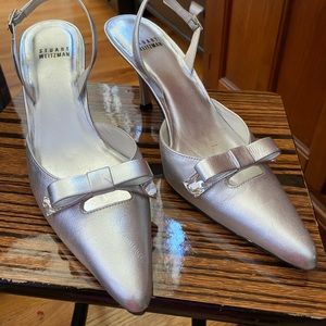 Stuart Weitzman silver heels